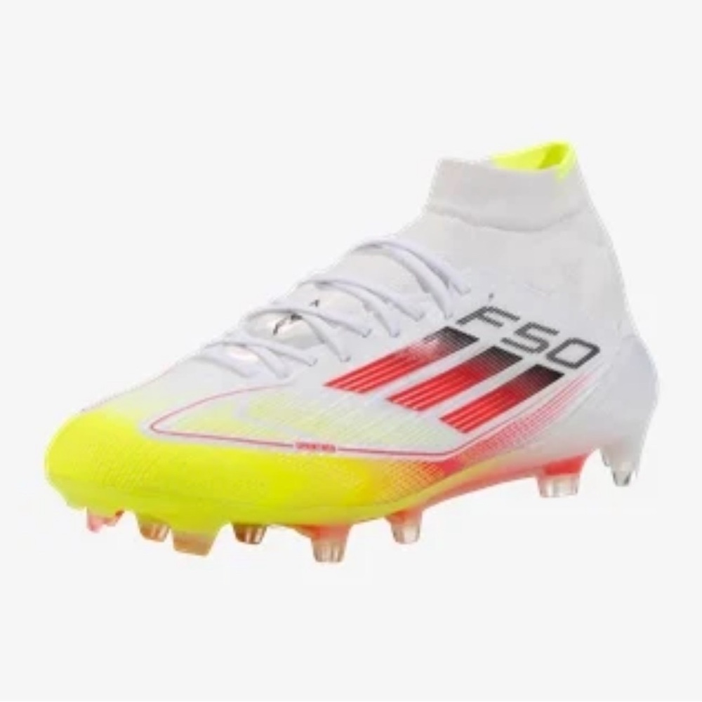 ADIDAS F50 ELITE MID FG ‘PURE VICTORY PACK WHITE YELLOW NEON RED SZ US 7